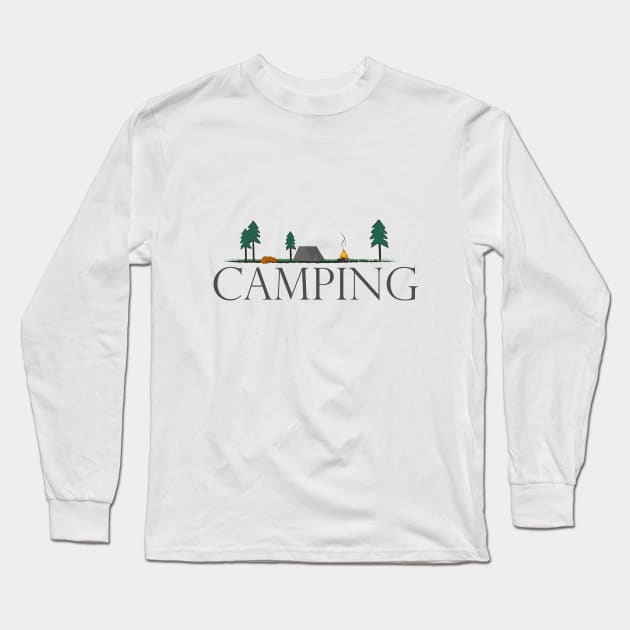 Camping Long Sleeve T-Shirt by MilenaS